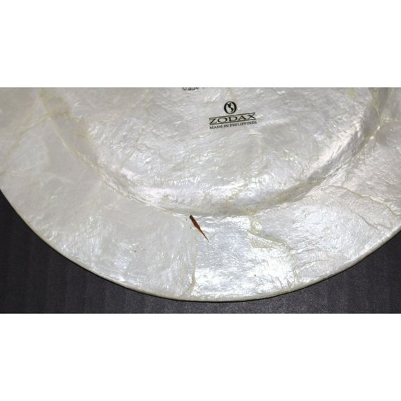 Set of 6 Capiz Serveware Floral Plates From Philippines - Picture 15 of 15